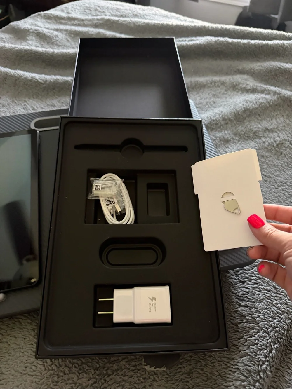 Samsung Black Tablet with Dual S Pens and Original Accessory Kit